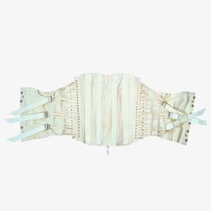 Vtg 50s CAMP 368 Steel Boning Girdle Corset 44 Cream Cotton Renaissance Costume